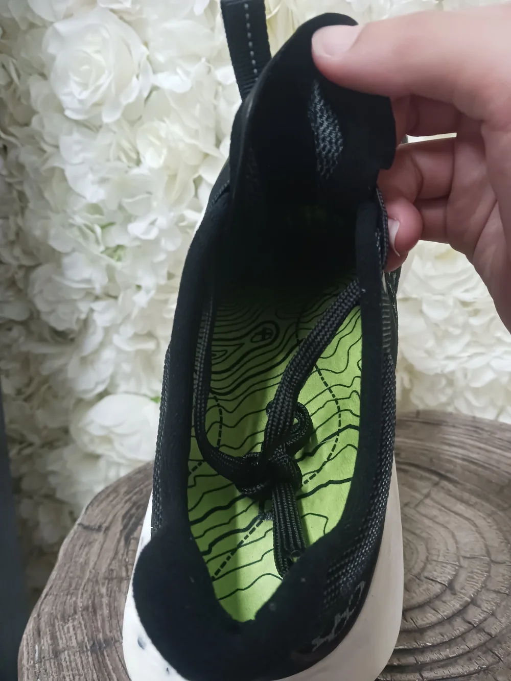 Ratio Black Knit Men's Sneaker with Speckled White Sole